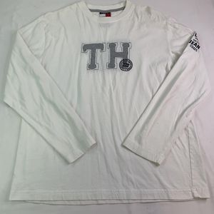 Tommy Jeans Tommy Hilfiger Adult Mens Long Sleeve White T-Shirt Size Medium
